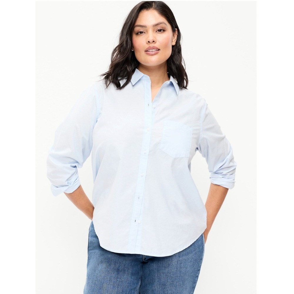 Old Navy Classic Button-Down Shirt XL Tall Light Blue Long Sleeve NWT